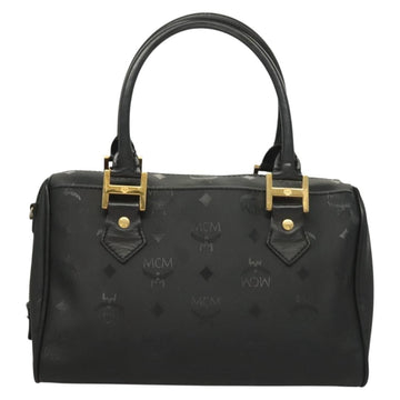 MCM Vicetos Logogram Hand Bag PVC Black Gold Auth 132159 - 0