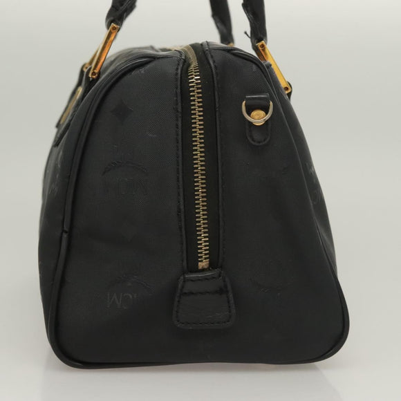 MCM Vicetos Logogram Hand Bag PVC Black Gold Auth 132159