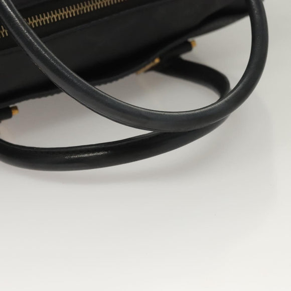 MCM Vicetos Logogram Hand Bag PVC Black Gold Auth 132159