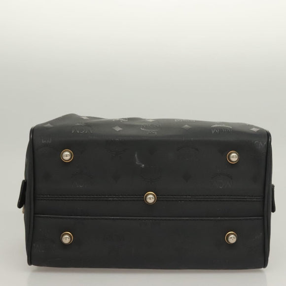 MCM Vicetos Logogram Hand Bag PVC Black Gold Auth 132159