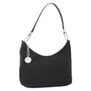 BVLGARI Logo Mania Shoulder Bag Canvas Black Silver Auth 132165-1