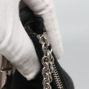 BVLGARI Logo Mania Shoulder Bag Canvas Black Silver Auth 132165-9