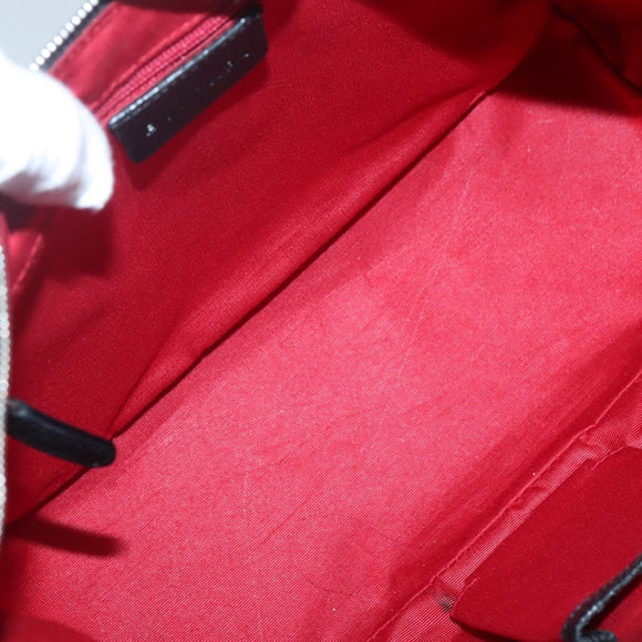 BVLGARI Logo Mania Shoulder Bag Canvas Black Silver Auth 132165