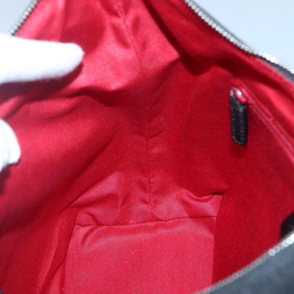 BVLGARI Logo Mania Shoulder Bag Canvas Black Silver Auth 132165