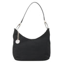 BVLGARI Logo Mania Shoulder Bag Canvas Black Silver Auth 132165-13