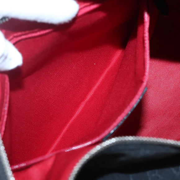 BVLGARI Logo Mania Shoulder Bag Canvas Black Silver Auth 132165