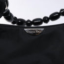 Christian Dior Maris Pearl Shoulder Bag Nylon Navy Silver Auth 132171-10