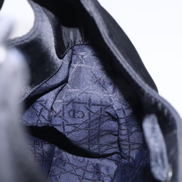 Christian Dior Maris Pearl Shoulder Bag Nylon Navy Silver Auth 132171