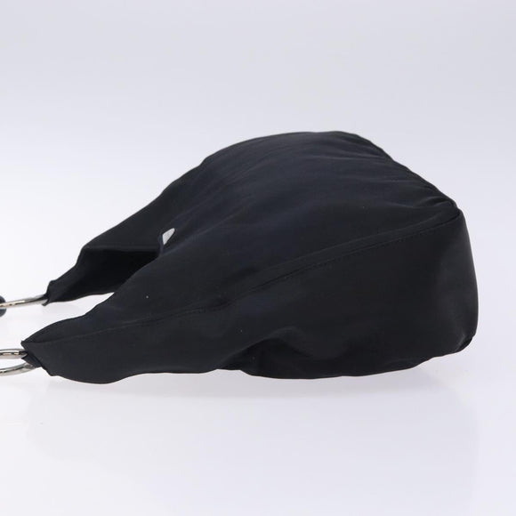 Christian Dior Maris Pearl Shoulder Bag Nylon Navy Silver Auth 132171