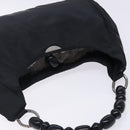 Christian Dior Maris Pearl Shoulder Bag Nylon Navy Silver Auth 132171-6