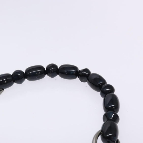 Christian Dior Maris Pearl Shoulder Bag Nylon Navy Silver Auth 132171