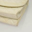 CHANEL Matelasse Chain Shoulder Bag Lamb Skin White Gold CC Auth 132172-11