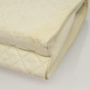 CHANEL Matelasse Chain Shoulder Bag Lamb Skin White Gold CC Auth 132172-13