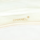 CHANEL Matelasse Chain Shoulder Bag Lamb Skin White Gold CC Auth 132172-17