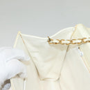 CHANEL Matelasse Chain Shoulder Bag Lamb Skin White Gold CC Auth 132172-20