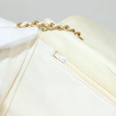 CHANEL Matelasse Chain Shoulder Bag Lamb Skin White Gold CC Auth 132172-21