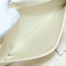 CHANEL Matelasse Chain Shoulder Bag Lamb Skin White Gold CC Auth 132172-22