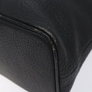 Burberrys Hand Bag Leather Black Gold Auth 132174-10