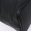 Burberrys Hand Bag Leather Black Gold Auth 132174-11