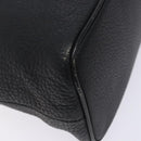 Burberrys Hand Bag Leather Black Gold Auth 132174-13