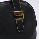 Burberrys Hand Bag Leather Black Gold Auth 132174-14