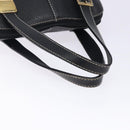 Burberrys Hand Bag Leather Black Gold Auth 132174-7