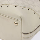 GUCCI GG Canvas Guccissima Horsebit Tote Bag White Gold 145993 Auth 132199-10