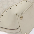 GUCCI GG Canvas Guccissima Horsebit Tote Bag White Gold 145993 Auth 132199-11