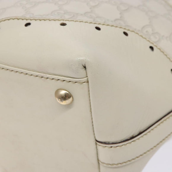 GUCCI GG Canvas Guccissima Horsebit Tote Bag White Gold 145993 Auth 132199