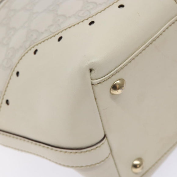 GUCCI GG Canvas Guccissima Horsebit Tote Bag White Gold 145993 Auth 132199