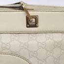 GUCCI GG Canvas Guccissima Horsebit Tote Bag White Gold 145993 Auth 132199-15