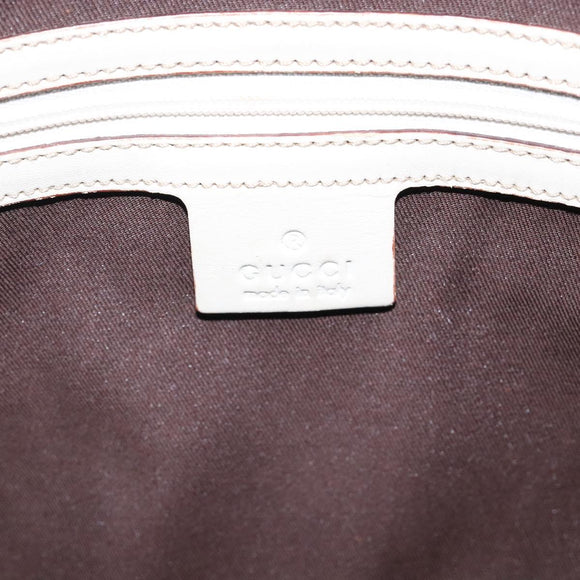 GUCCI GG Canvas Guccissima Horsebit Tote Bag White Gold 145993 Auth 132199