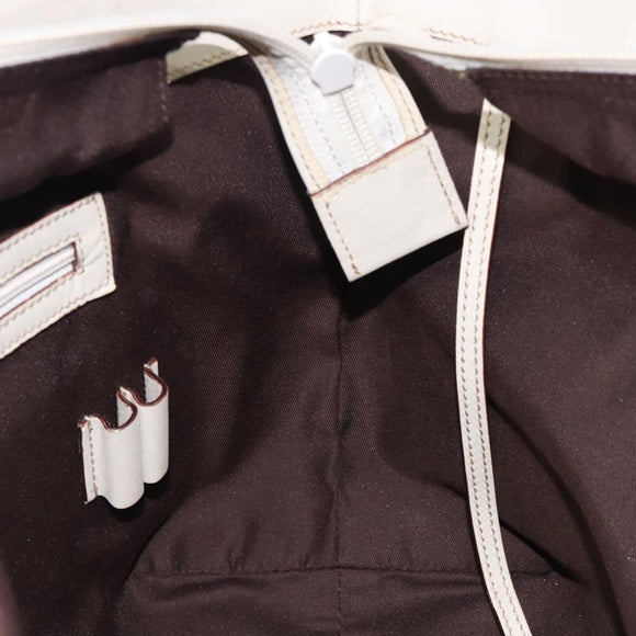 GUCCI GG Canvas Guccissima Horsebit Tote Bag White Gold 145993 Auth 132199