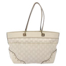 GUCCI GG Canvas Guccissima Horsebit Tote Bag White Gold 145993 Auth 132199-3