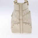 GUCCI GG Canvas Guccissima Horsebit Tote Bag White Gold 145993 Auth 132199-4