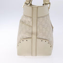 GUCCI GG Canvas Guccissima Horsebit Tote Bag White Gold 145993 Auth 132199-5