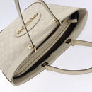 GUCCI GG Canvas Guccissima Horsebit Tote Bag White Gold 145993 Auth 132199-6