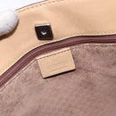 GUCCI Tote Bag Leather Beige Silver 002 1135 Auth 132207-15
