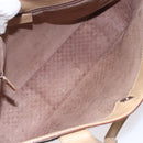 GUCCI Tote Bag Leather Beige Silver 002 1135 Auth 132207-16