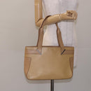 GUCCI Tote Bag Leather Beige Silver 002 1135 Auth 132207-21