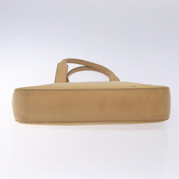 GUCCI Tote Bag Leather Beige Silver 002 1135 Auth 132207