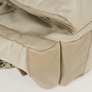 PRADA Hand Bag Leather 2way Beige Silver Auth 132222-15