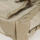 PRADA Hand Bag Leather 2way Beige Silver Auth 132222-16