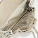 PRADA Hand Bag Leather 2way Beige Silver Auth 132222-21