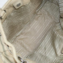 PRADA Hand Bag Leather 2way Beige Silver Auth 132222-10