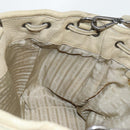 PRADA Hand Bag Leather 2way Beige Silver Auth 132222-23