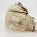 PRADA Hand Bag Leather 2way Beige Silver Auth 132222-5