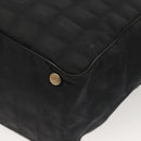 CHANEL New Travel line Tote Bag Nylon Gold Black CC Auth 132226-16