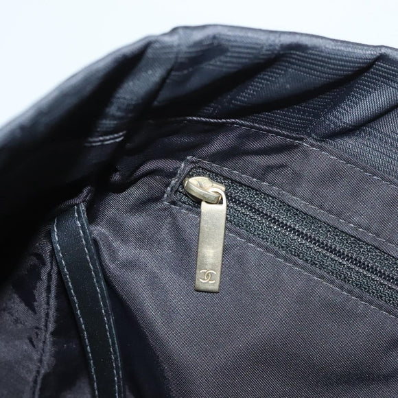 CHANEL New Travel line Tote Bag Nylon Gold Black CC Auth 132226