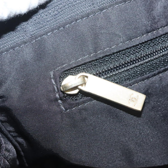 CHANEL New Travel line Tote Bag Nylon Gold Black CC Auth 132226